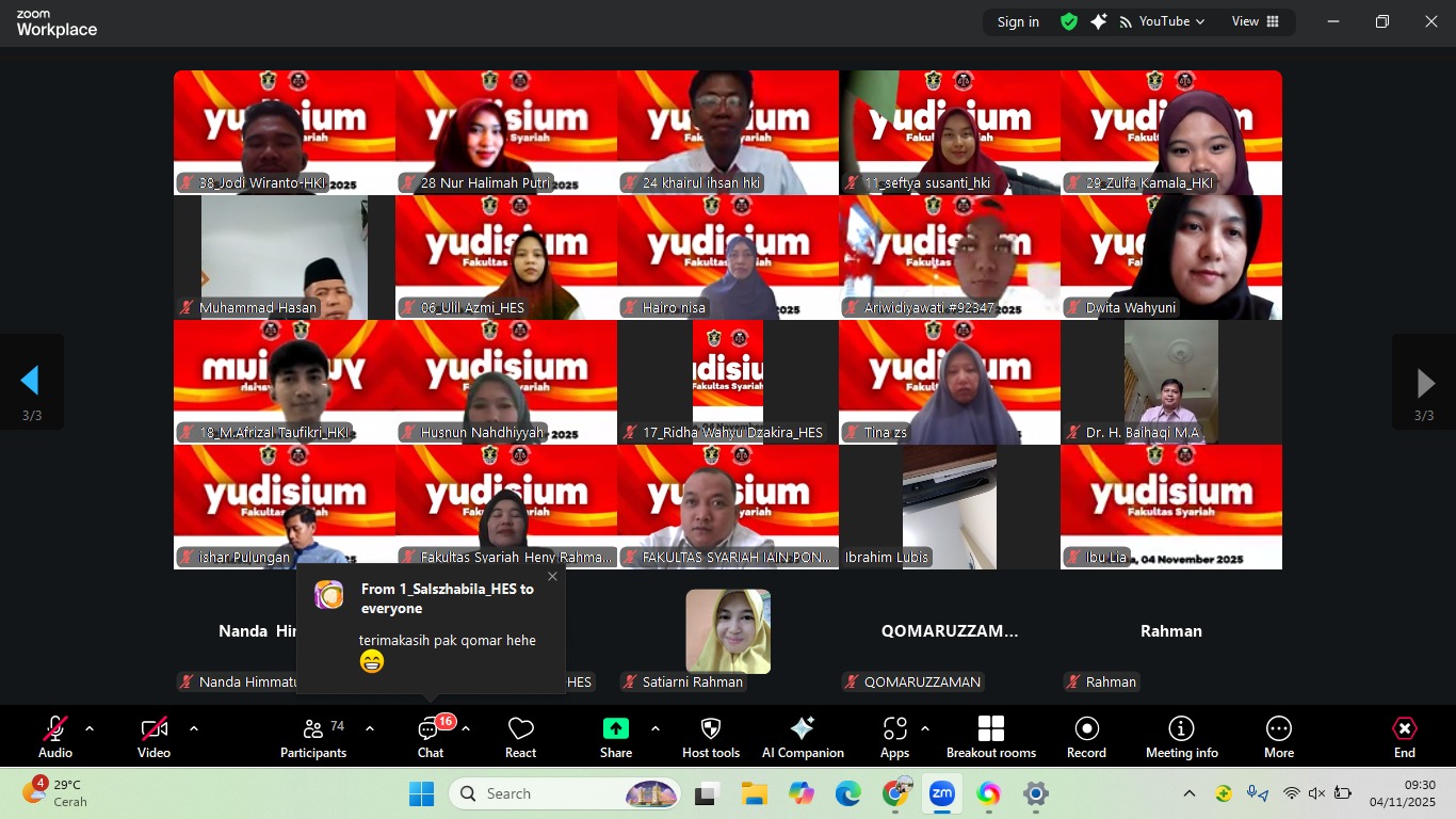 Gelar Yudisium; Dekan Fasya IAIN Pontianak Uraikan Empat Pesan Kepada Alumni