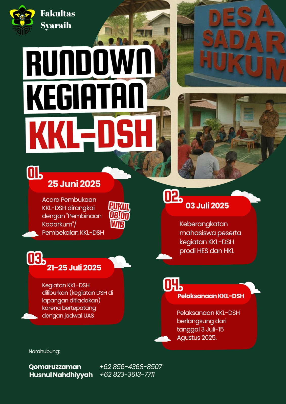 Pengumuman Roundown Kegiatan KKL-DSH Fakultas Syariah IAIN Pontianak