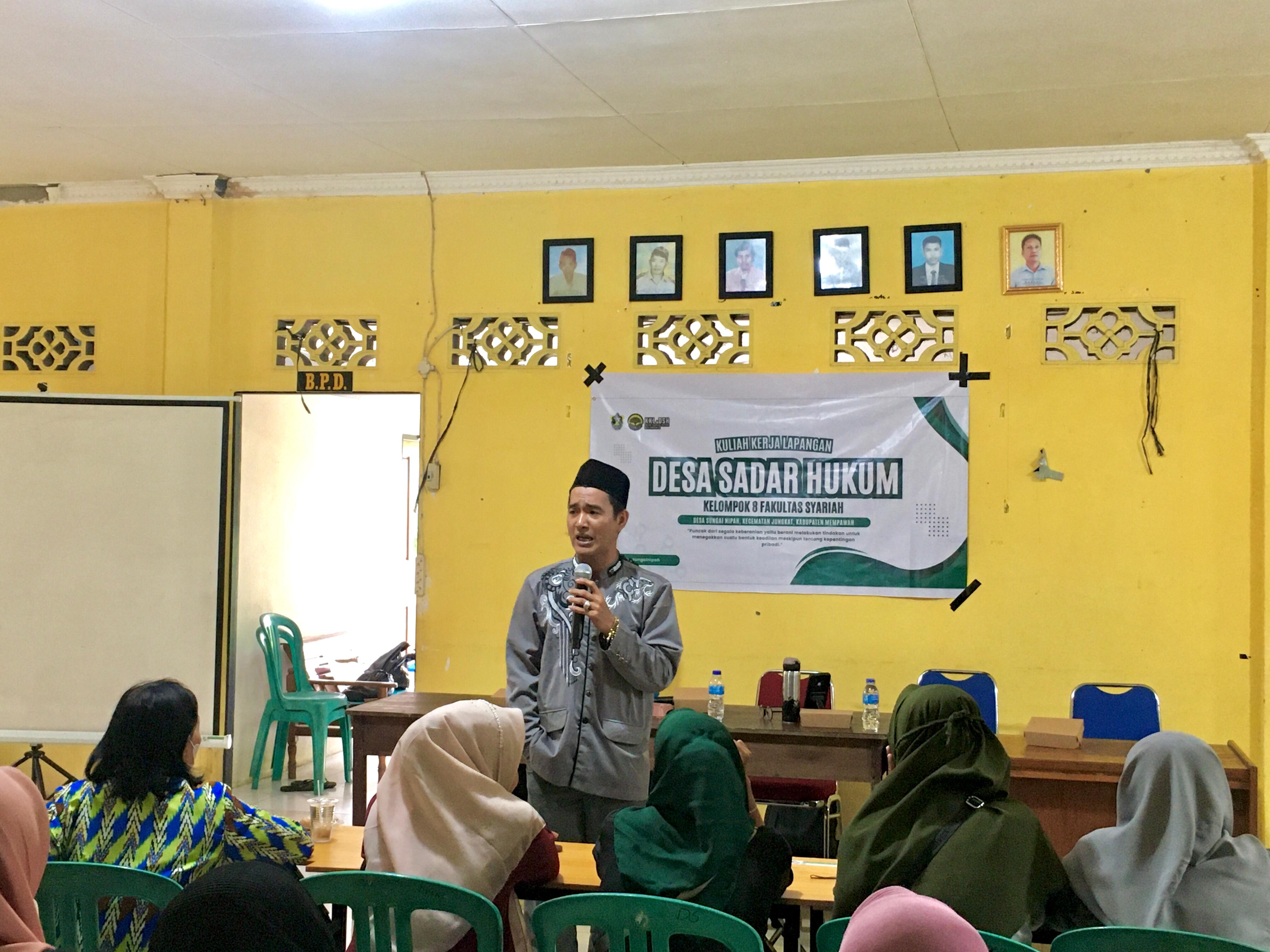 KKL Desa Sadar Hukum Fakultas Syariah Kelompok 8 Gelar Kegiatan Sosialisasi Hukum yang Bertajuk 