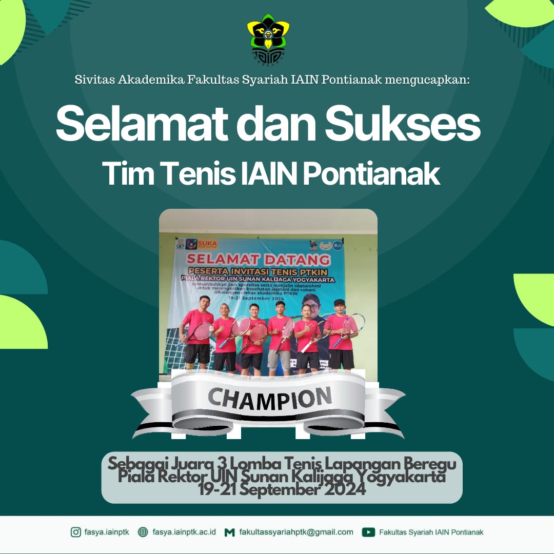 MEMBANGGAKAN! TIM TENIS IAIN PONTIANAK SABET JUARA 3 LOMBA TENIS LAPANGAN BEREGU