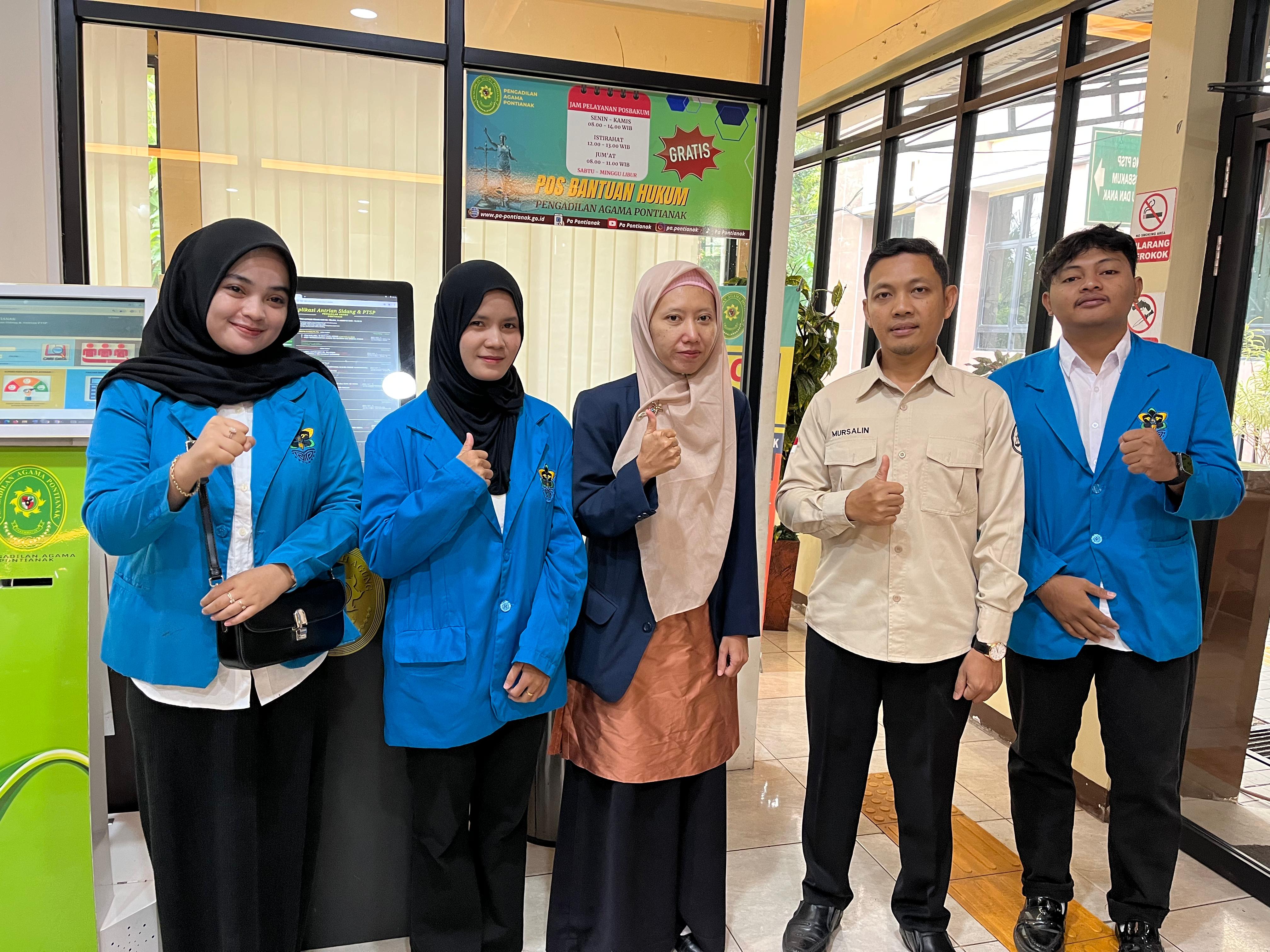 Tiga Mahasiswa IAIN Pontianak Magang PKKHP di LBH Syariah Khatulistiwa, Tina Zulfa: Menambah Wawasan Hukum dan Peradilan