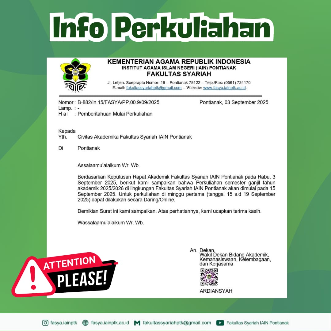 Pemberitahuan Mulai Perkuliahan